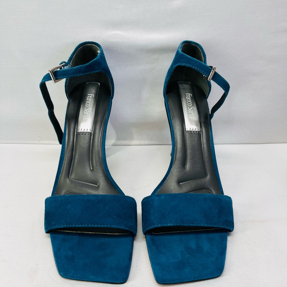 Franco Sarto Teal Suede Heeled Sandals